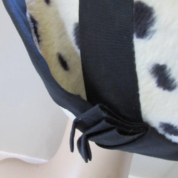 SALE Amazing Vintage Slouch Style Hat Black White Animal Print Made in Italy - Picture 10 of 13